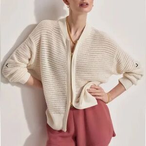 Varley Lai Lightweight Knit Jacket/sweater in cream color